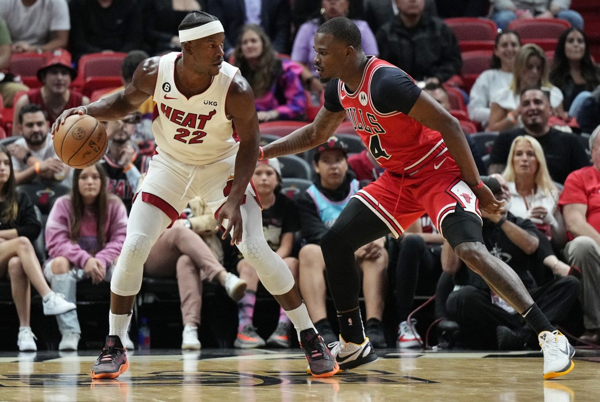 The Chicago Bulls visit the Miami Heat with two guys on their injury list