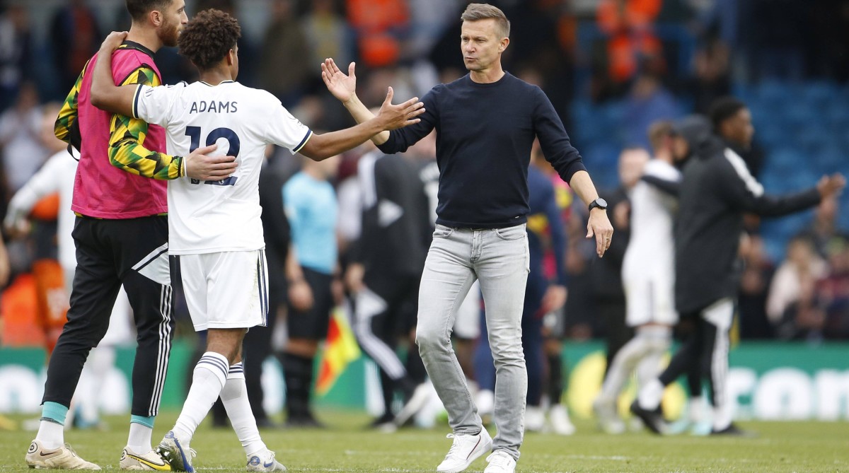 Jesse Marsch with Tyler Adams at Leeds.
