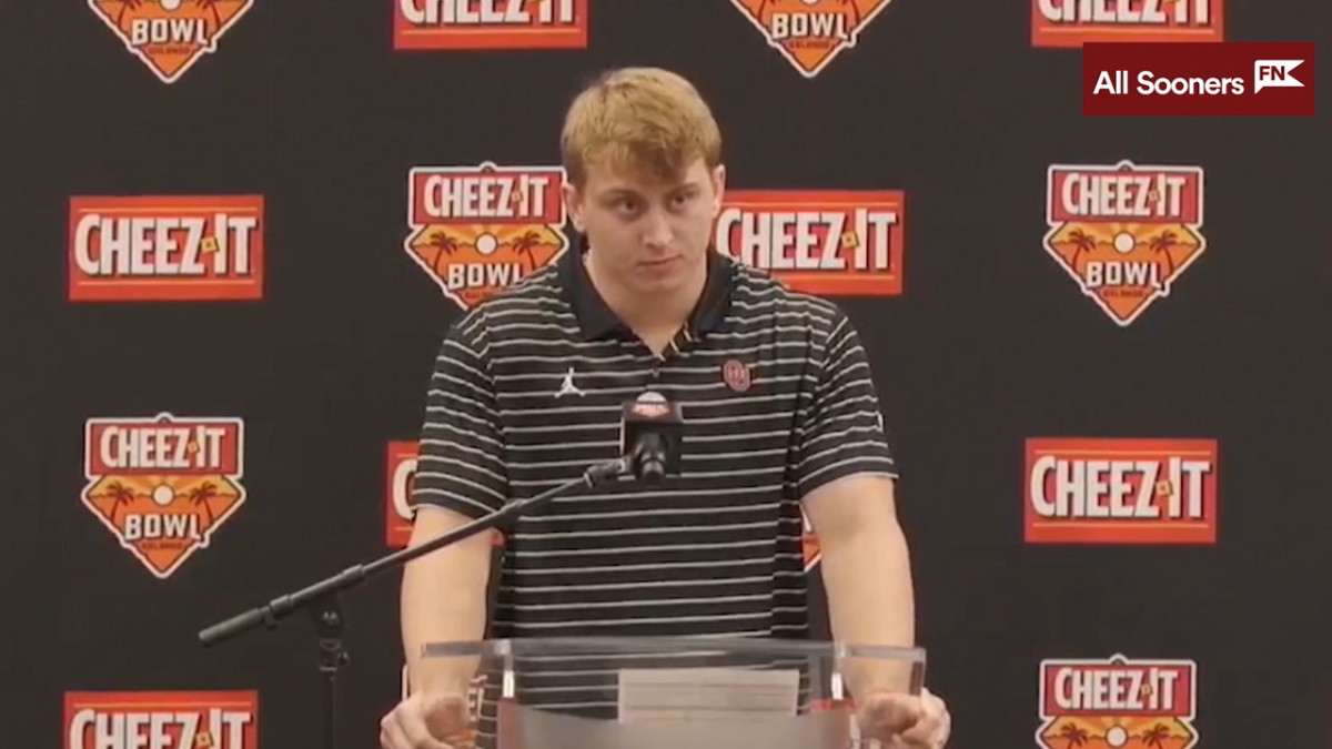 WATCH Oklahoma DE Ethan Downs CheezIt Bowl Media Day Sports