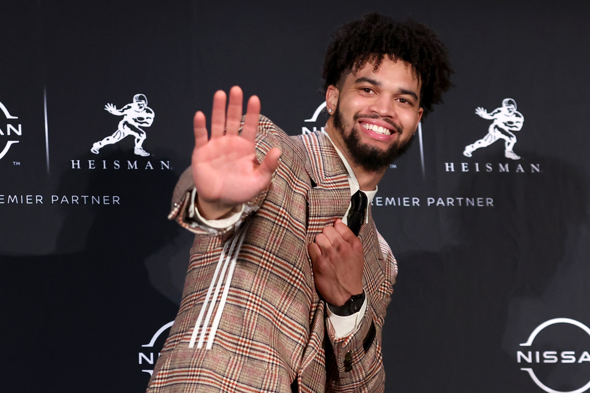 USC quarterback Caleb Williams at the Heisman Trophy announcement.