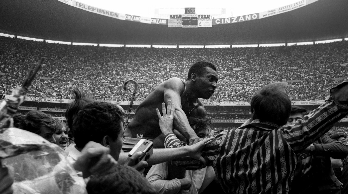 Pelé after winning the World Cup.