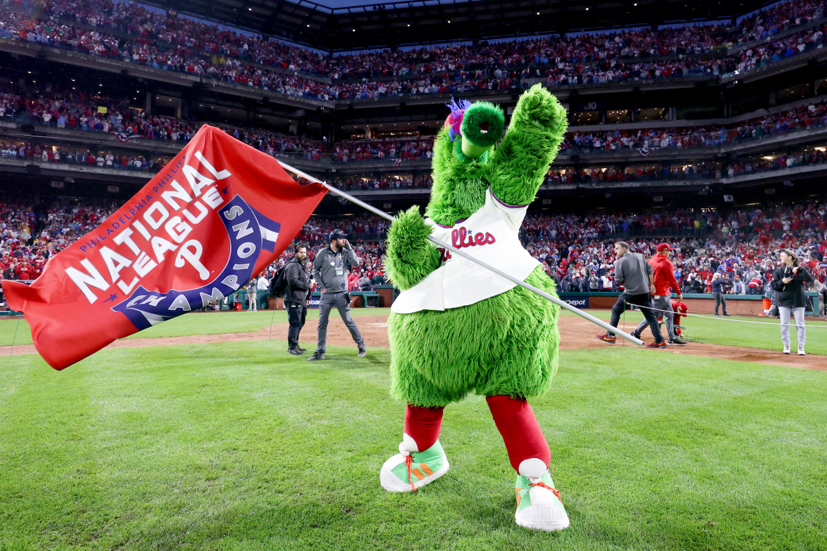 The Phillie Phanatic celebrates