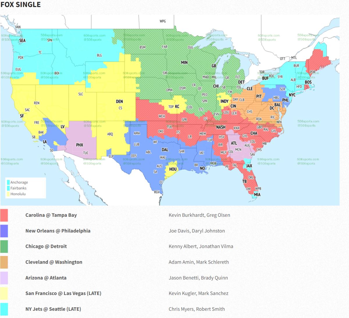 nfl regional coverage map week 1