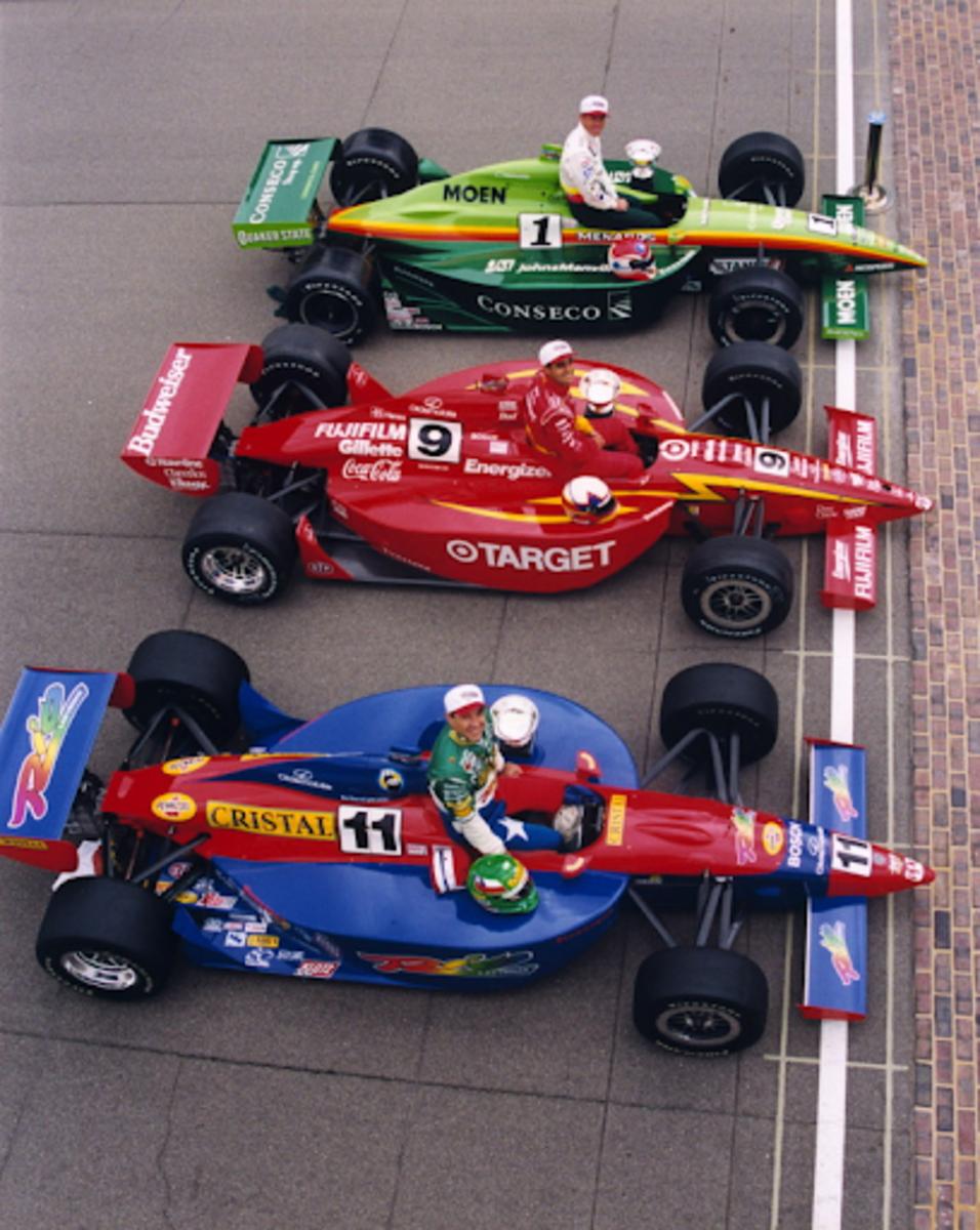 Juan Pablo Montoya would start the 2000 Indianapolis 500 in the middle of the front row in the famous Target lightning bolt livery. He would go on to dominate the race and win his first Indianapolis 500. Photo Courtesy: Indianapolis Motor Speedway