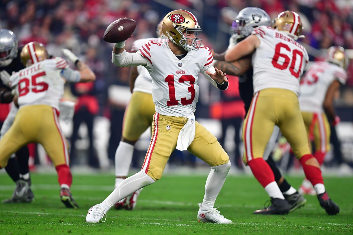 49ers quarterback Brock Purdy in Week 17 against Raiders.