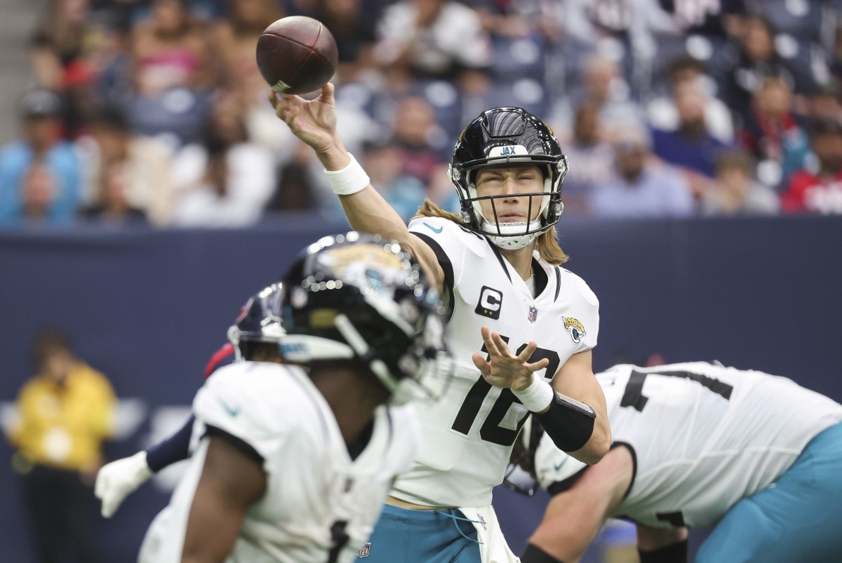 Jaguars quarterback Trevor Lawrence against the Texans in Week 17.