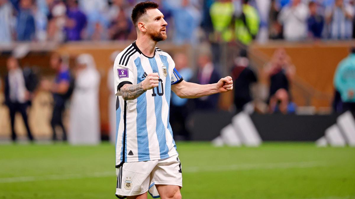 Argentina soccer, forward Lionel Messi, celebration, World Cup