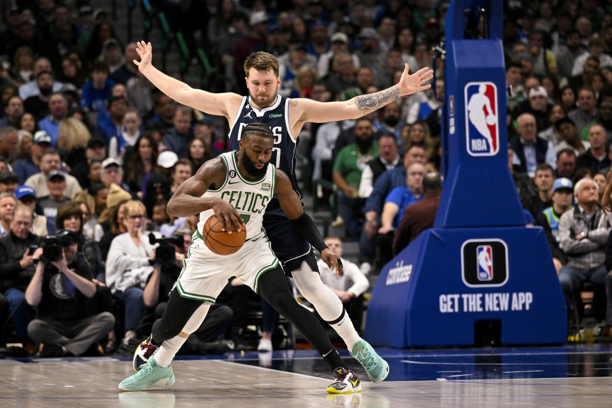 Boston Celtics guard Jaylen Brown, Dallas Mavericks guard Luka Doncic