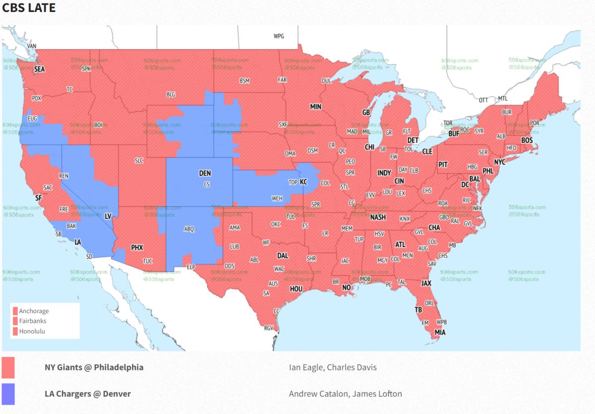 NFL TV Coverage Map Week 18