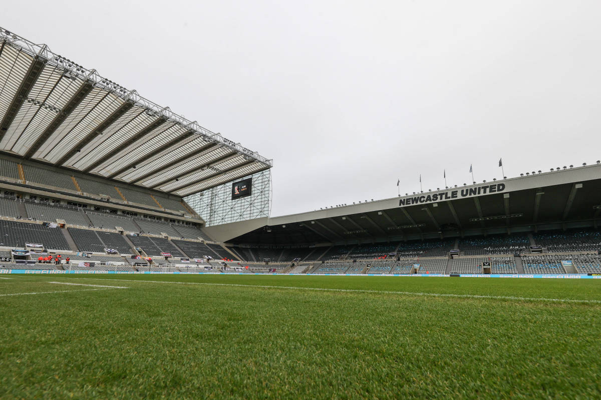 A general view from inside of St. James' Park in Newcastle in December 2022