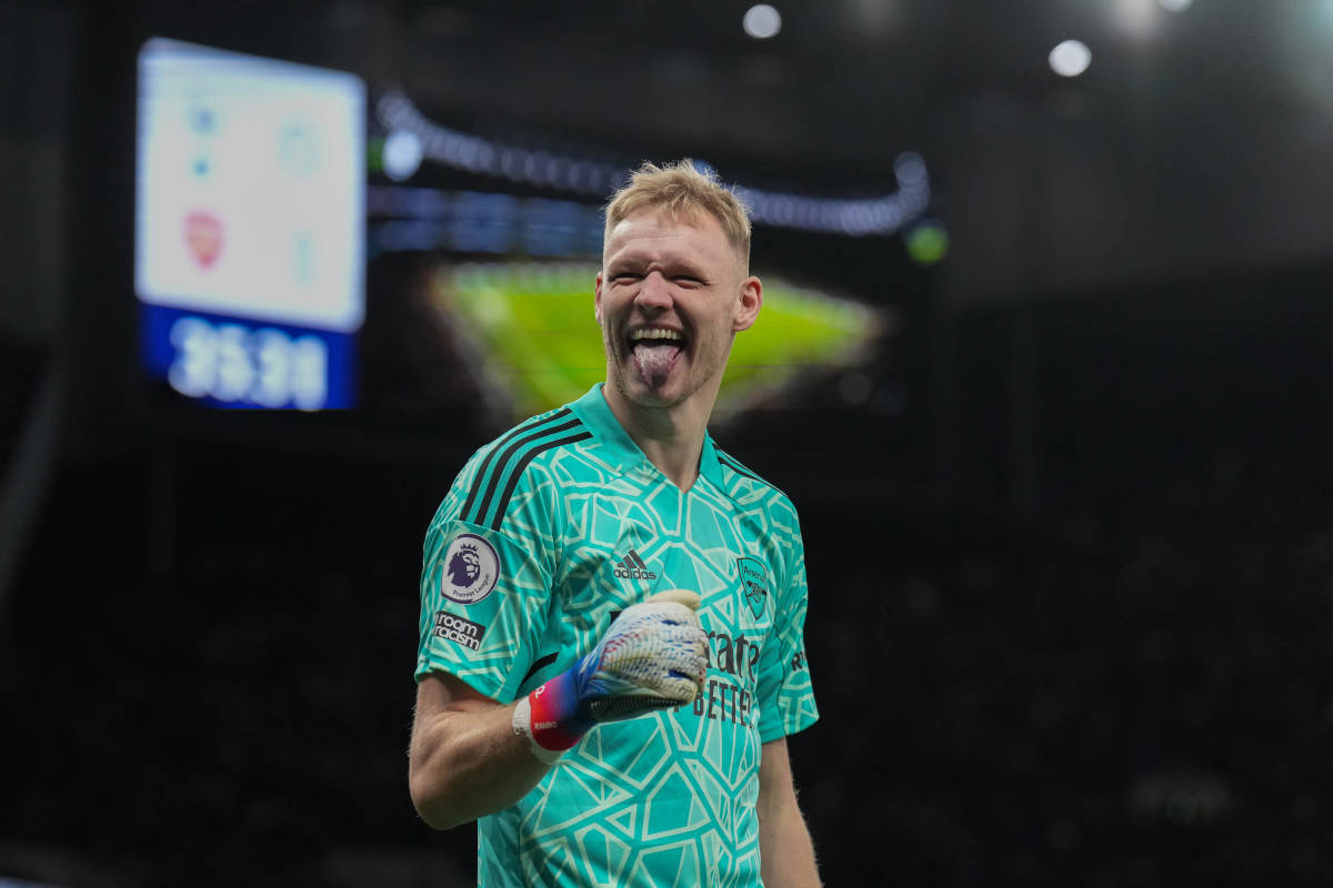 Goalkeeper Aaron Ramsdale pictured during Arsenal's 2-0 win at Tottenham in January 2023
