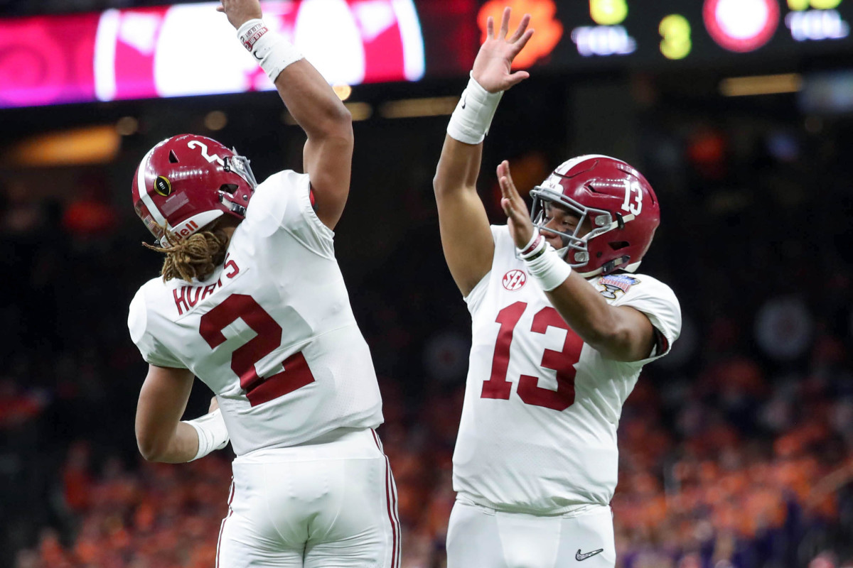 Jalen Hurts and Tua Tagovailoa during their days at Alabama.