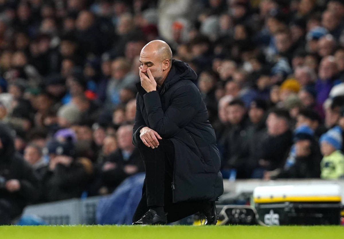 Manchester City manager Pep Guardiola pictured during his team's 4-2 win over Tottenham in January 2023