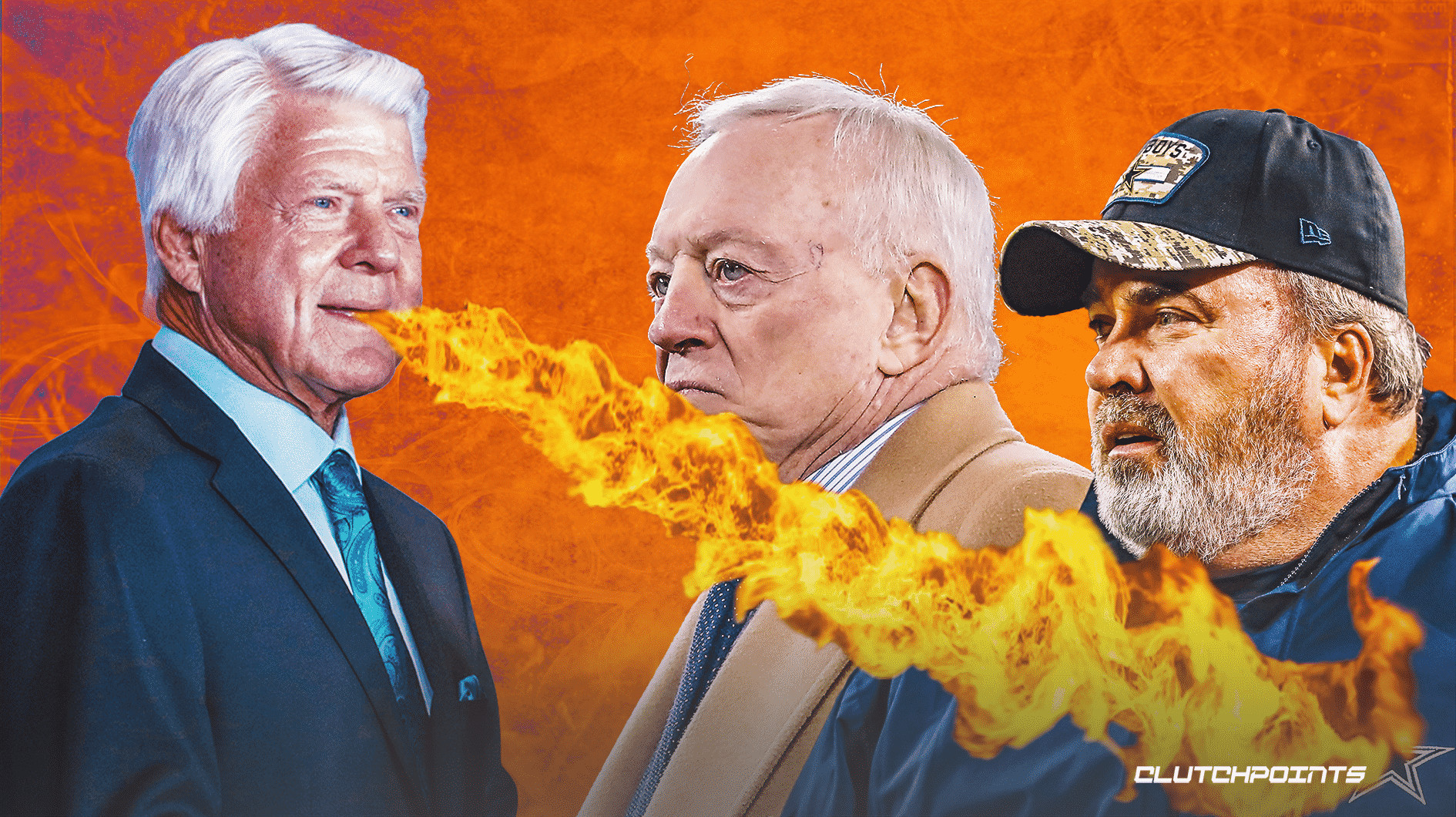 Jimmy Johnson (left), Jerry Jones (middle), Mike McCarthy (right)