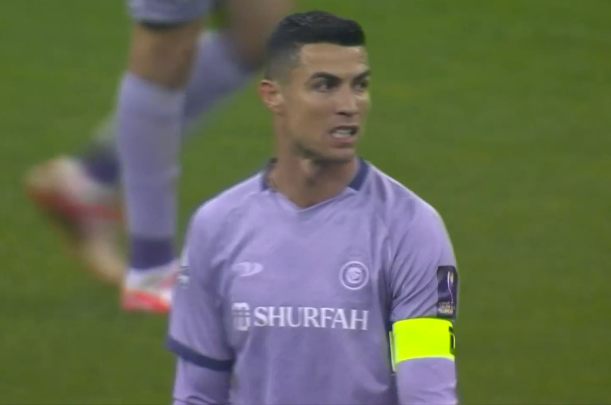 Cristiano Ronaldo pictured during the Saudi Super Cup semi-final between Al Nassr and Al-Ittihad in January 2023