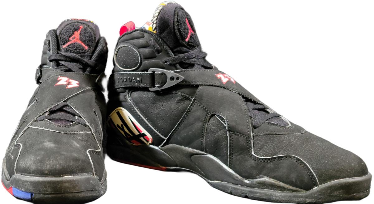 Michael Jordan's autographed Nike Air Jordan VIIIs from the '93 Eastern Conference Finals against the New York Knicks
