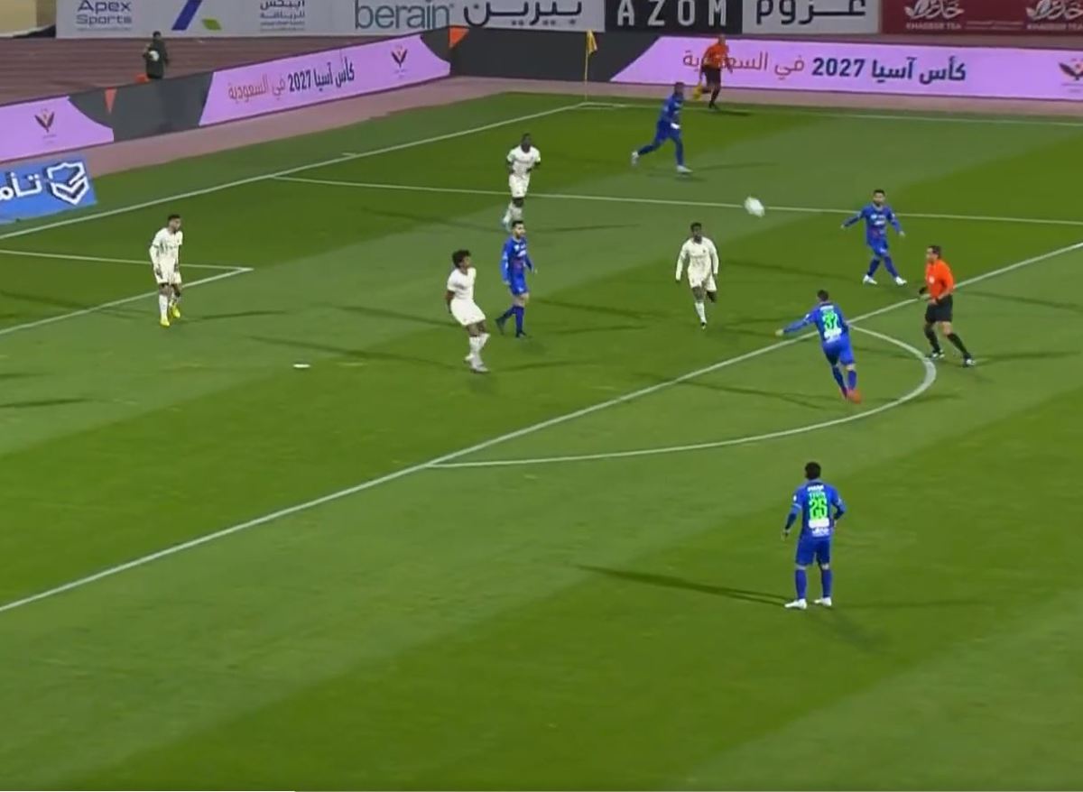 A picture captured moments before Cristian Tello scored his first ever goal for Al Fateh in Saudi Arabia