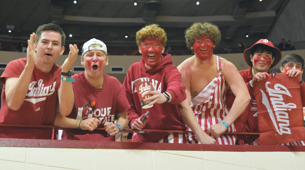 The student section in Simon Skjodt Assembly Hall was decked to the nines for Indiana's biggest rivalry game against the Purdue Boilermakers.