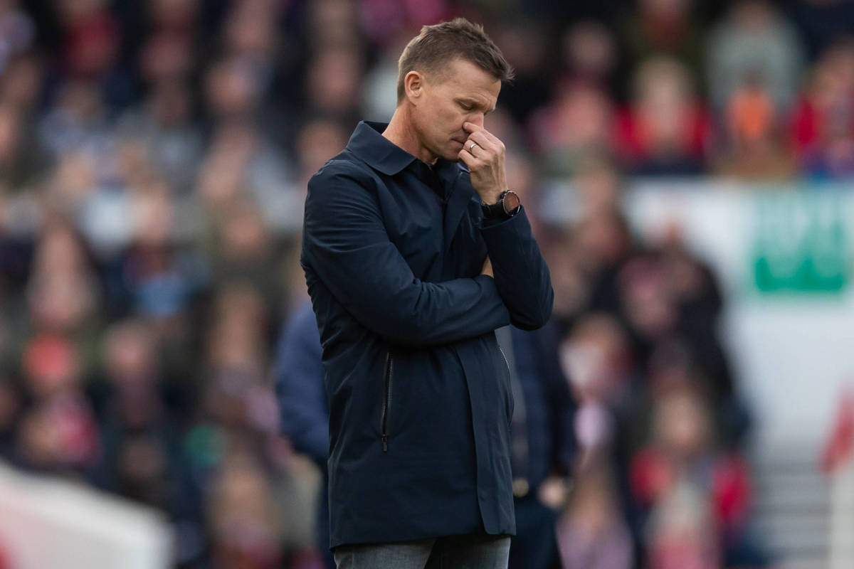 Leeds United manager Jesse Marsch pictured during his team's 1-0 defeat at Nottingham Forest in February 2023