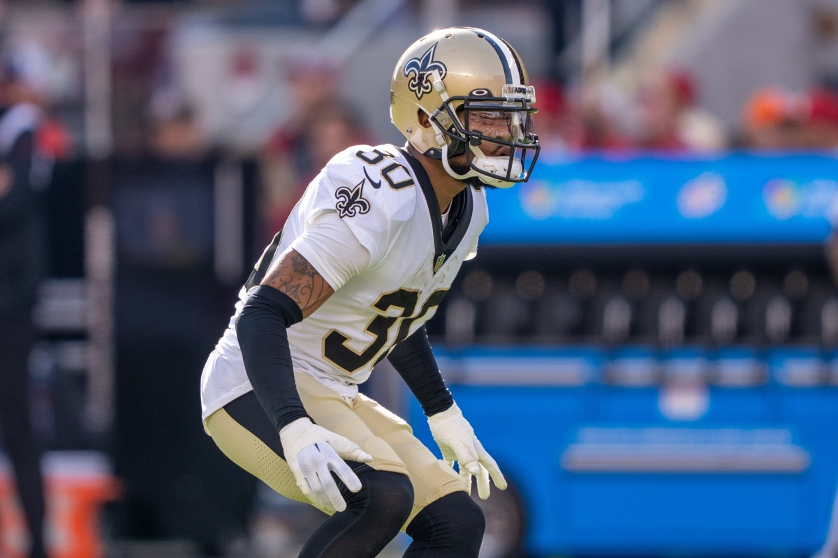 New Orleans Saints safety Justin Evans (30) before a game against the San Francisco 49ers. Mandatory Credit: Kyle Terada-USA TODAY Sports