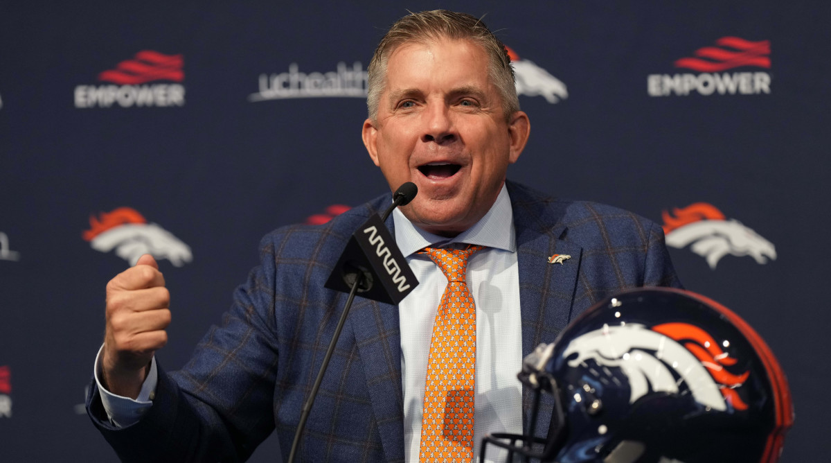 Broncos coach Sean Payton during his introductory press conference
