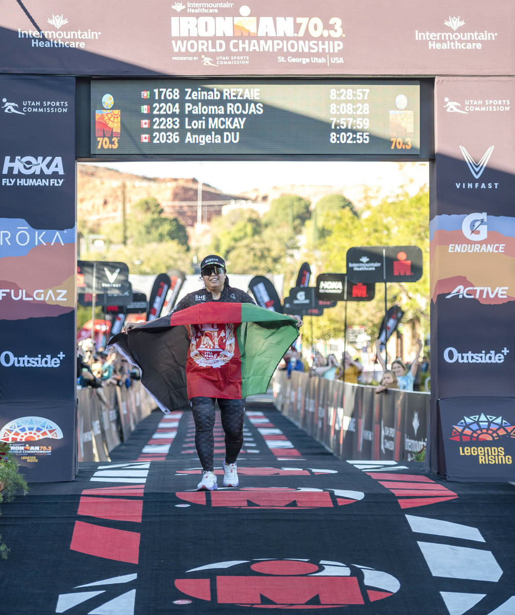 In Utah, Rezaie became the first Afghan woman to conquer the Ironman 70.3 World Championship, but the question still nags at her: “Why should I be the first?”
