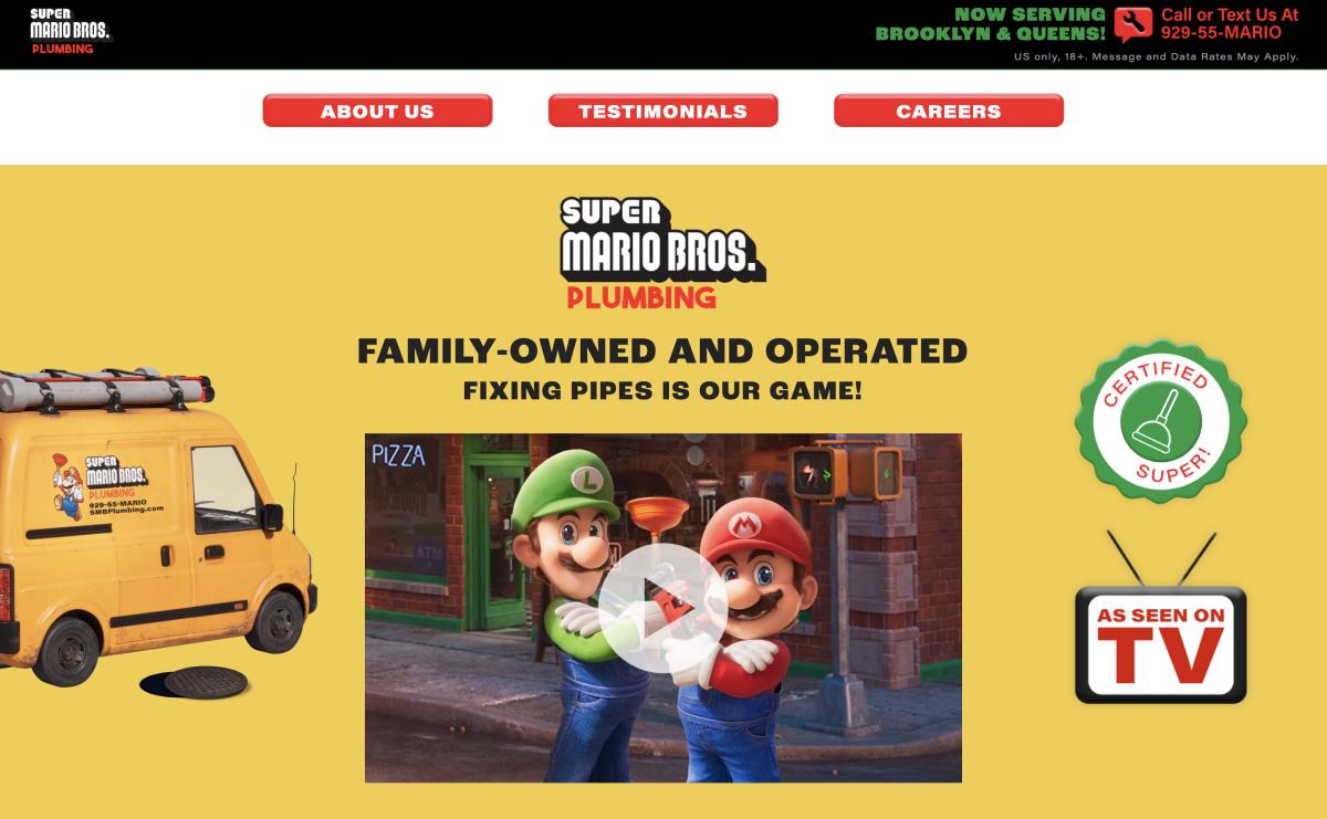 The Mario Brothers Plumbing home page