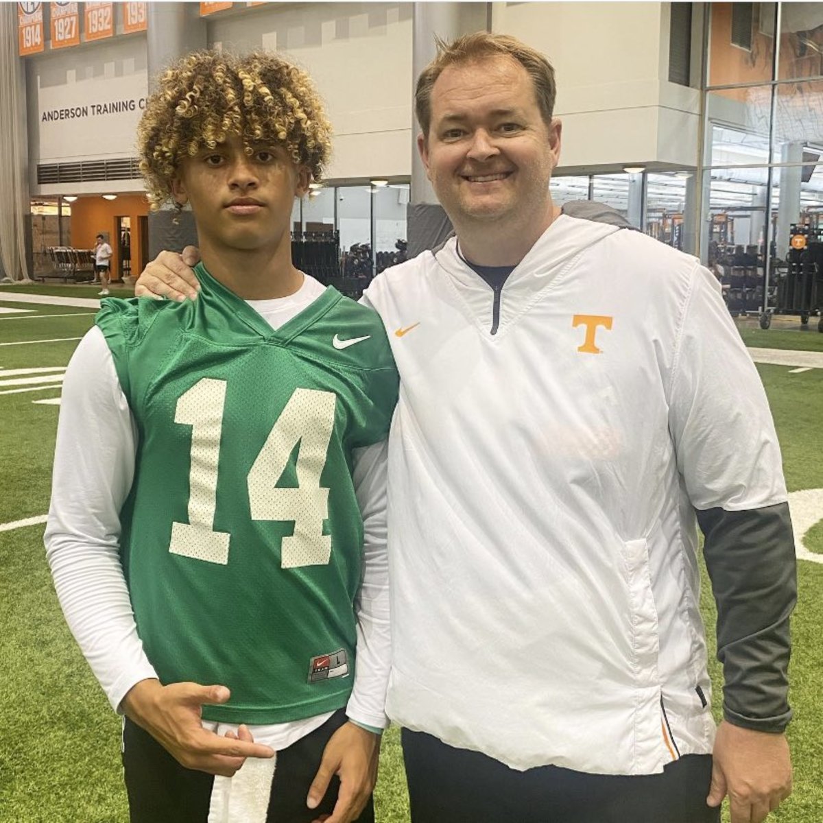 2025 5-star QB Julian Lewis during an unofficial visit to Tennessee. (Photo courtesy of Julian Lewis)