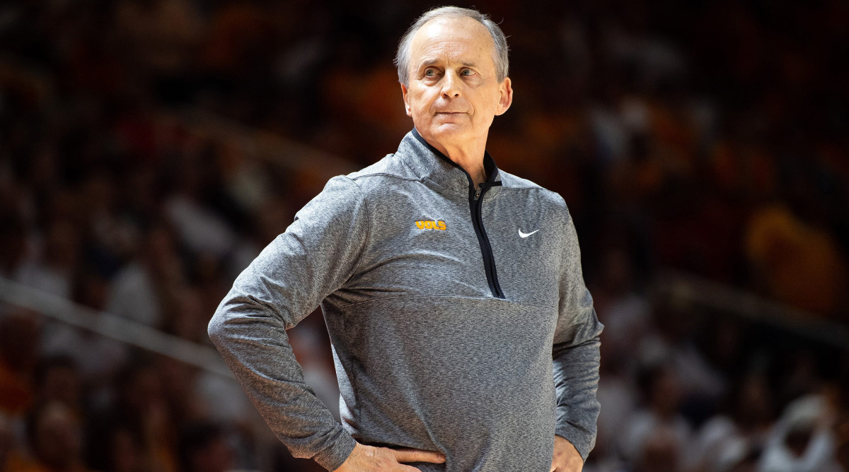 Tennessee head coach Rick Barnes looks on from the sideline during a game against Alabama.