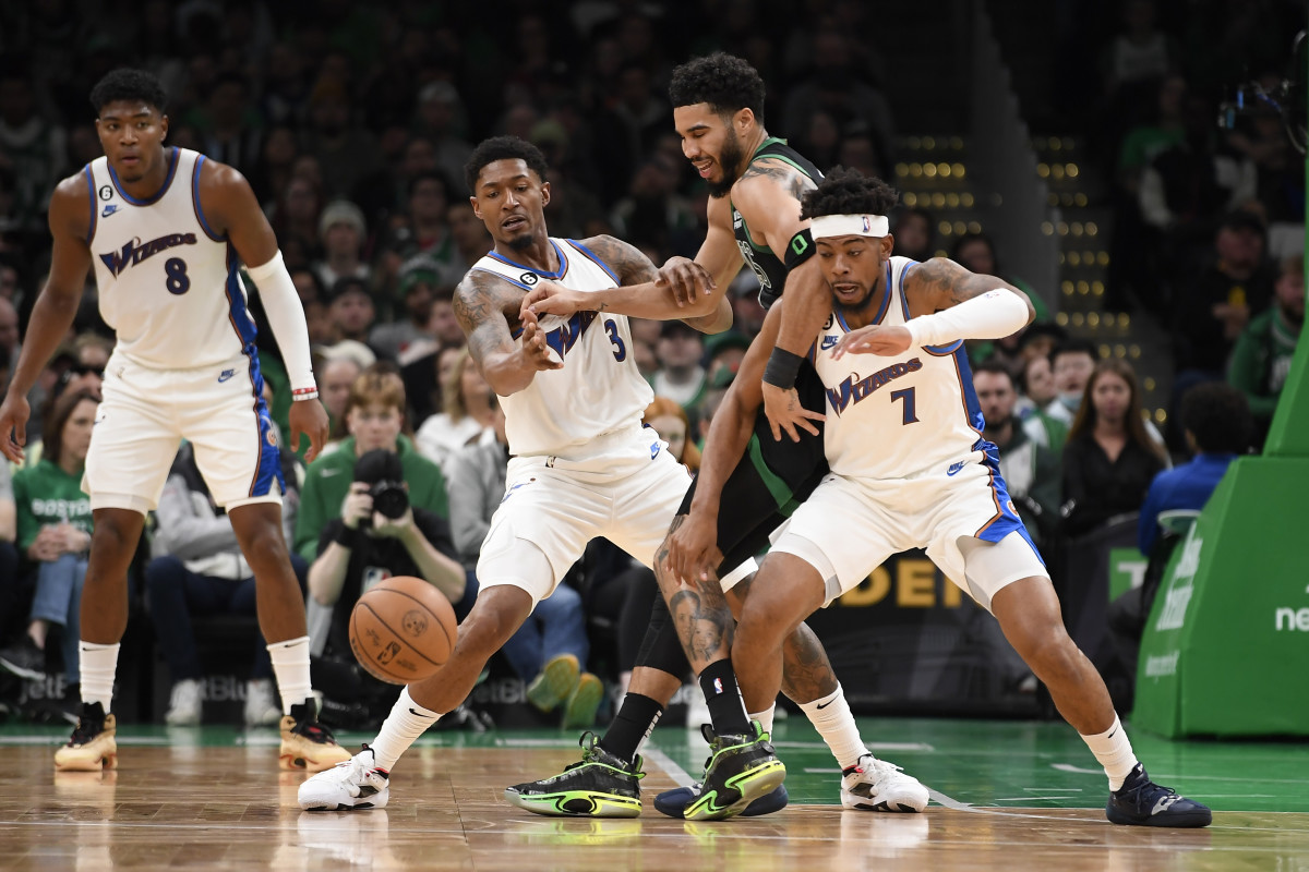 Jordan Goodwin & Bradley Beal playing elite defense against one of the league’s greatest scorers in Jayson Tatum - USA Today