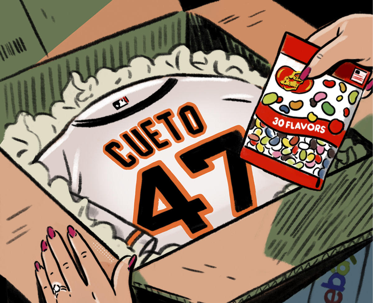 The buyer of one of the missing Cueto jerseys received an extra treat in their shipment.