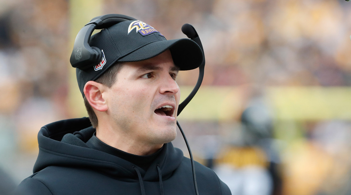 Ravens defensive coordinator Mike Macdonald could be a candidate to replace Frank Reich in Carolina.