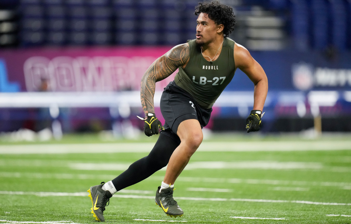 Oregon linebacker Noah Sewell at the 2023 NFL Scouting Combine.
