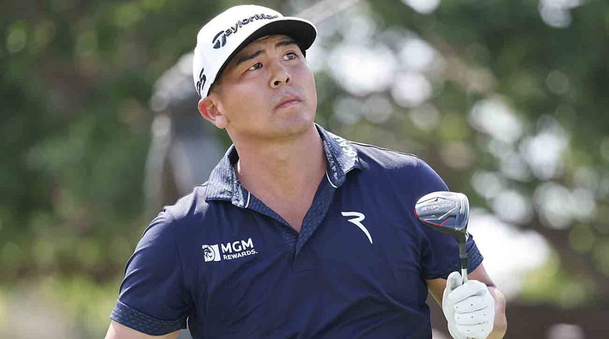 Kurt Kitayama watches a shot at the 2023 Arnold Palmer Invitational.