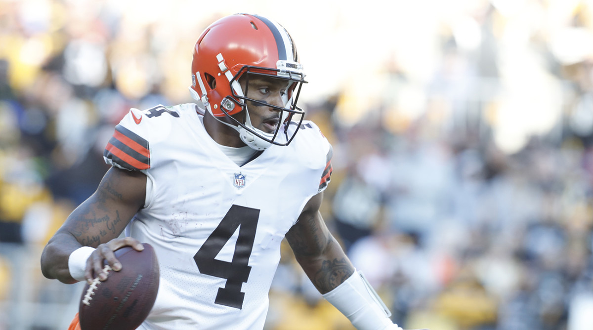 Browns quarterback Deshaun Watson struggled in six games last season after returning from an 11-game suspension.