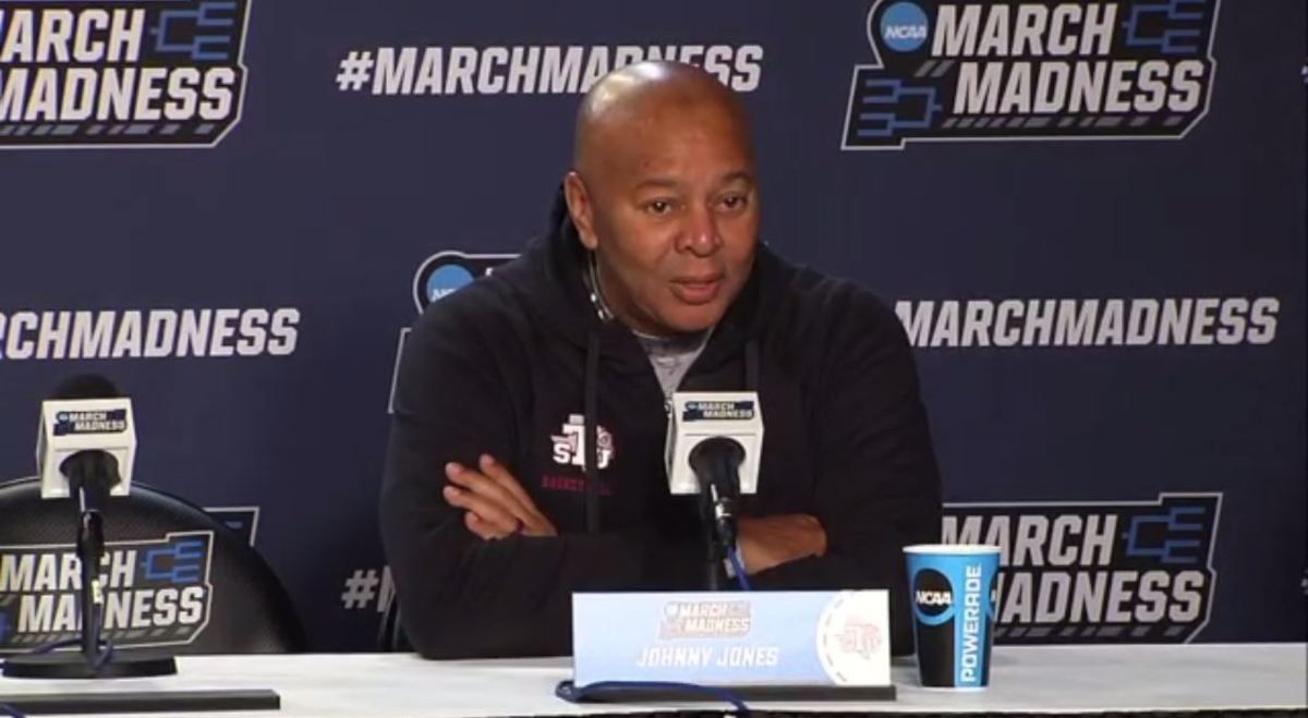 Johnny Jones at Texas Southern First Four Press Conference in Dayton, Ohio.
