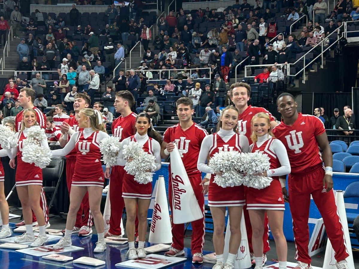 IU cheerleaders ready for action.