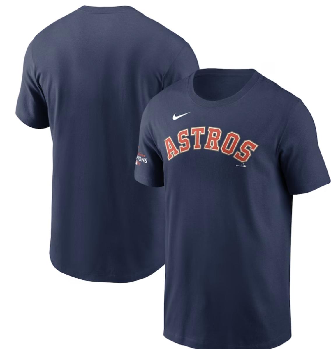 Men's Houston Astros Nike Navy 2023 Gold Collection Wordmark T-Shirt - $39.99