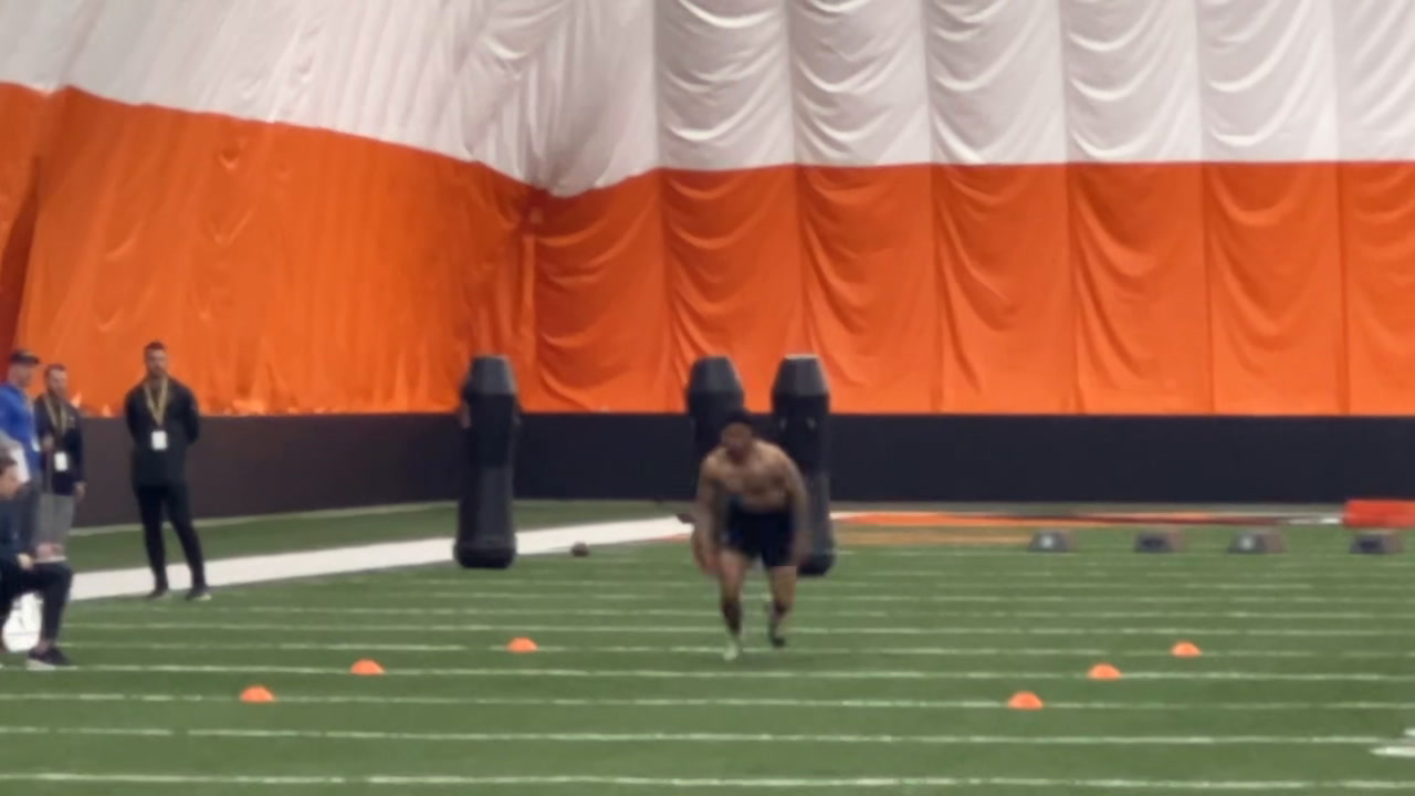 Tyler Scott Agility Drills At 2023 UC Pro Day All Bearcats