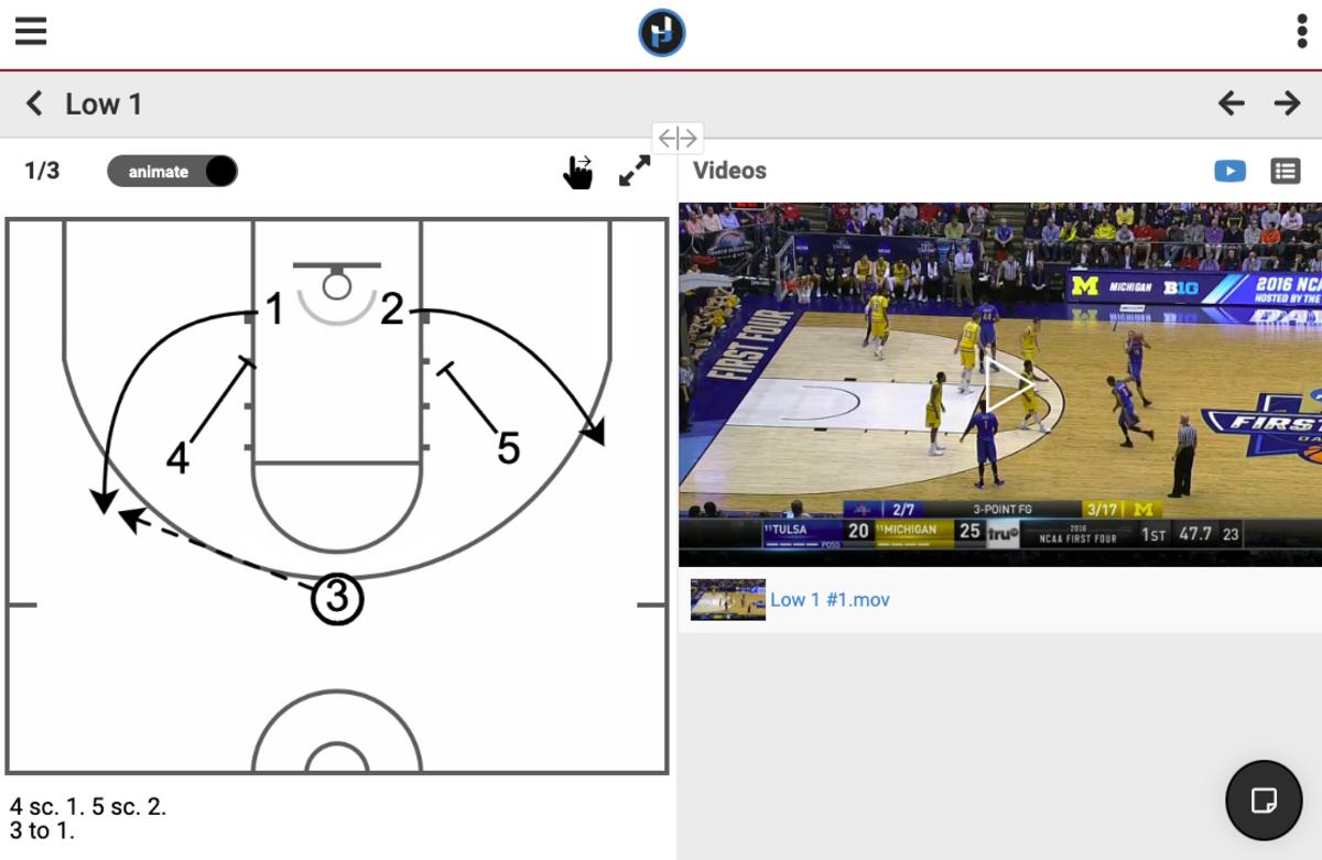 One basketball play schematic from Just Play Sports Solutions
