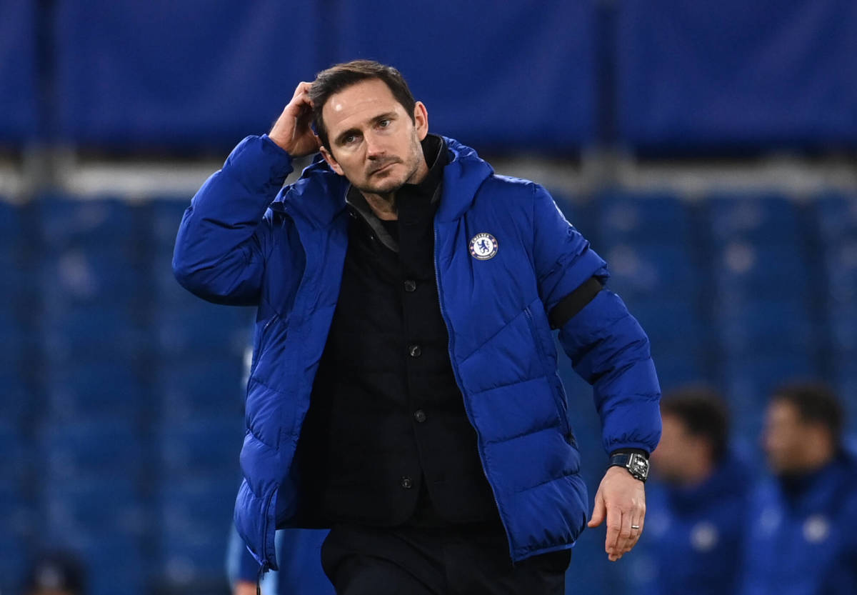 Frank Lampard pictured in 2021 towards the end of his first spell as Chelsea manager