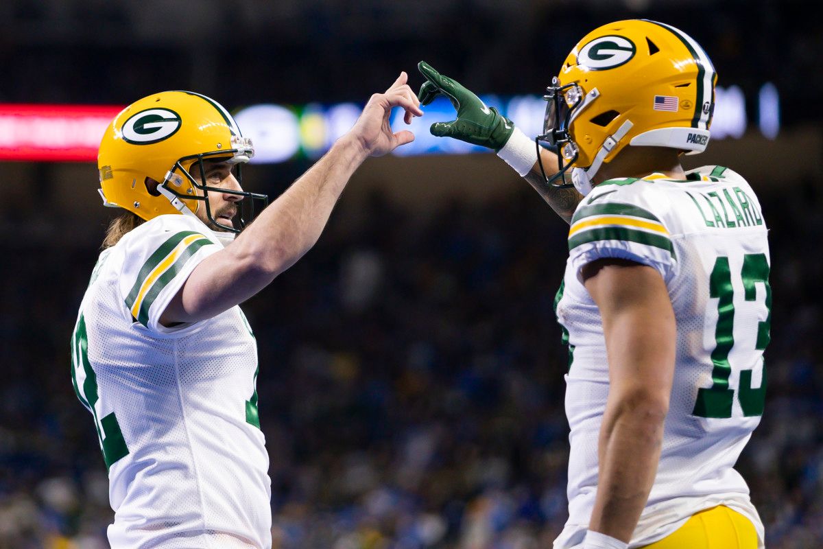 Quarterback Aaron Rodgers and Receiver Allen Lazard