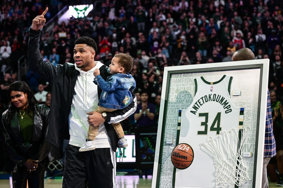 The Milwaukee Bucks celebrate Giannis Antetokounmpo’s historic season