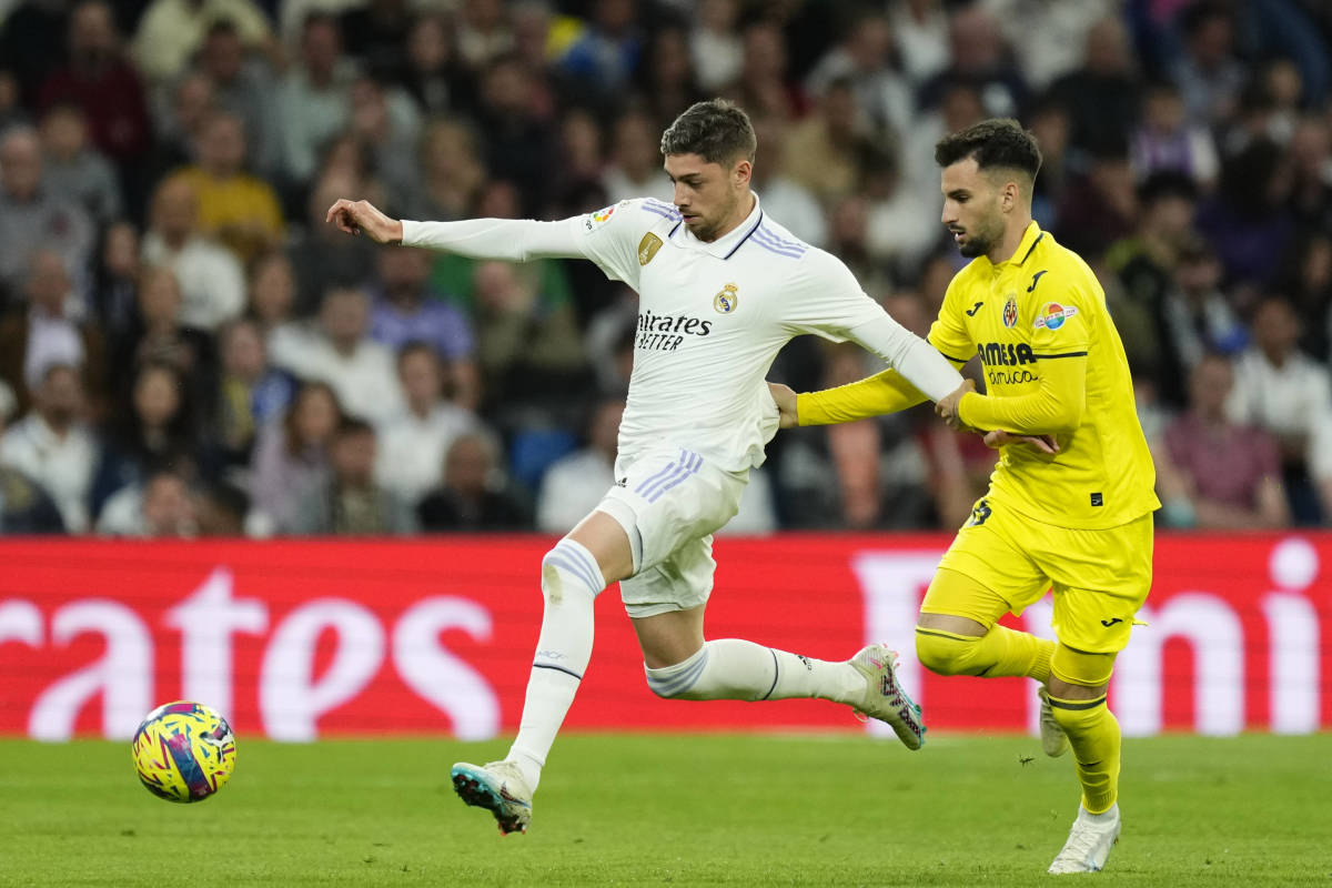 Federico Valverde (left) and Alex Baena pictured during Villarreal's 3-2 win at Real Madrid in April 2023