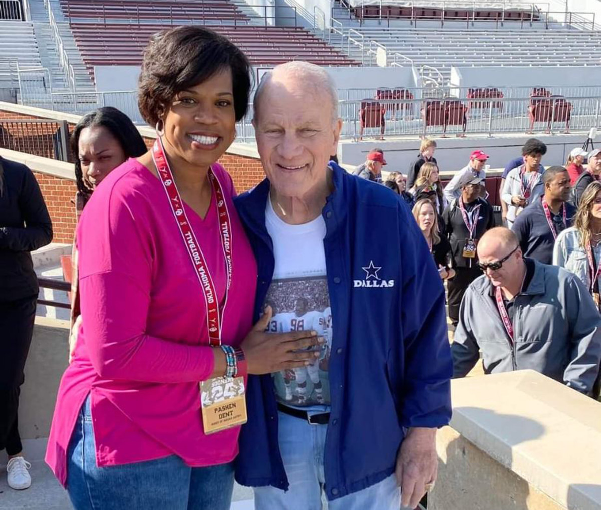 Pashen Thompson-Dent and Barry Switzer