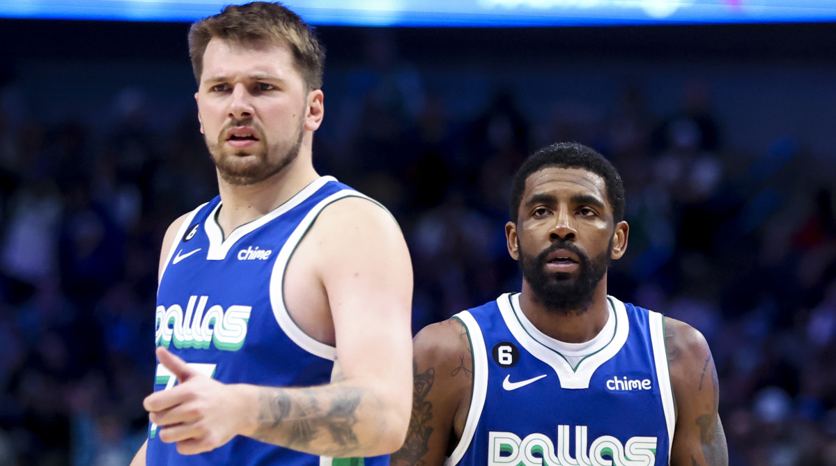 Mavericks guards Luka Doncic and Kyrie Irving