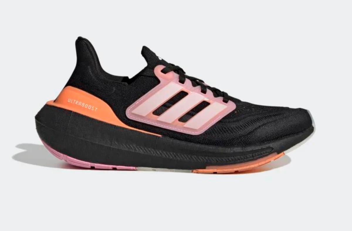 adidas Ultraboost Light 23 Women’s in black, orange, and coral colorways