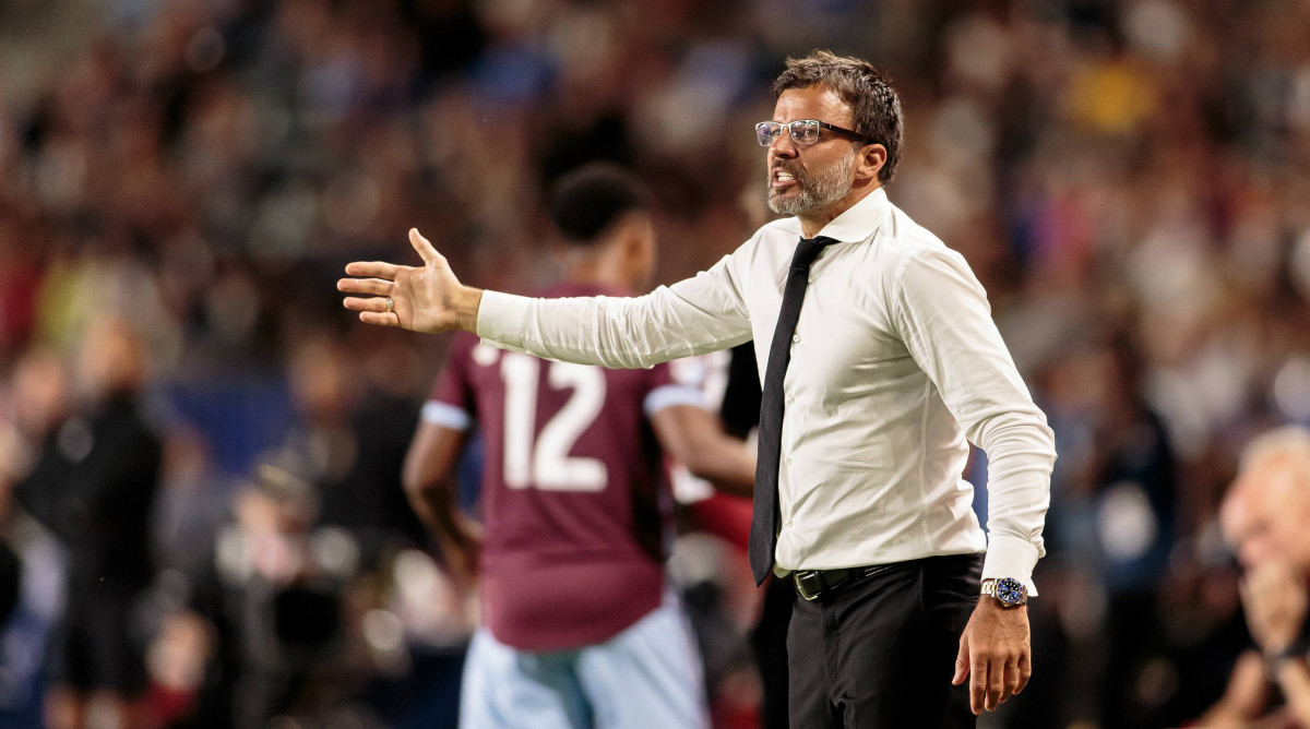 Anthony Hudson as Colorado Rapids manager.