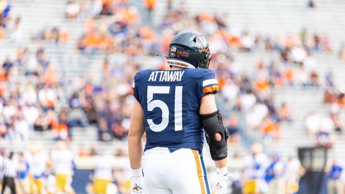 Ryan Attaway stands on the field during the Virginia football game against Pittsburgh at Scott Stadium.
