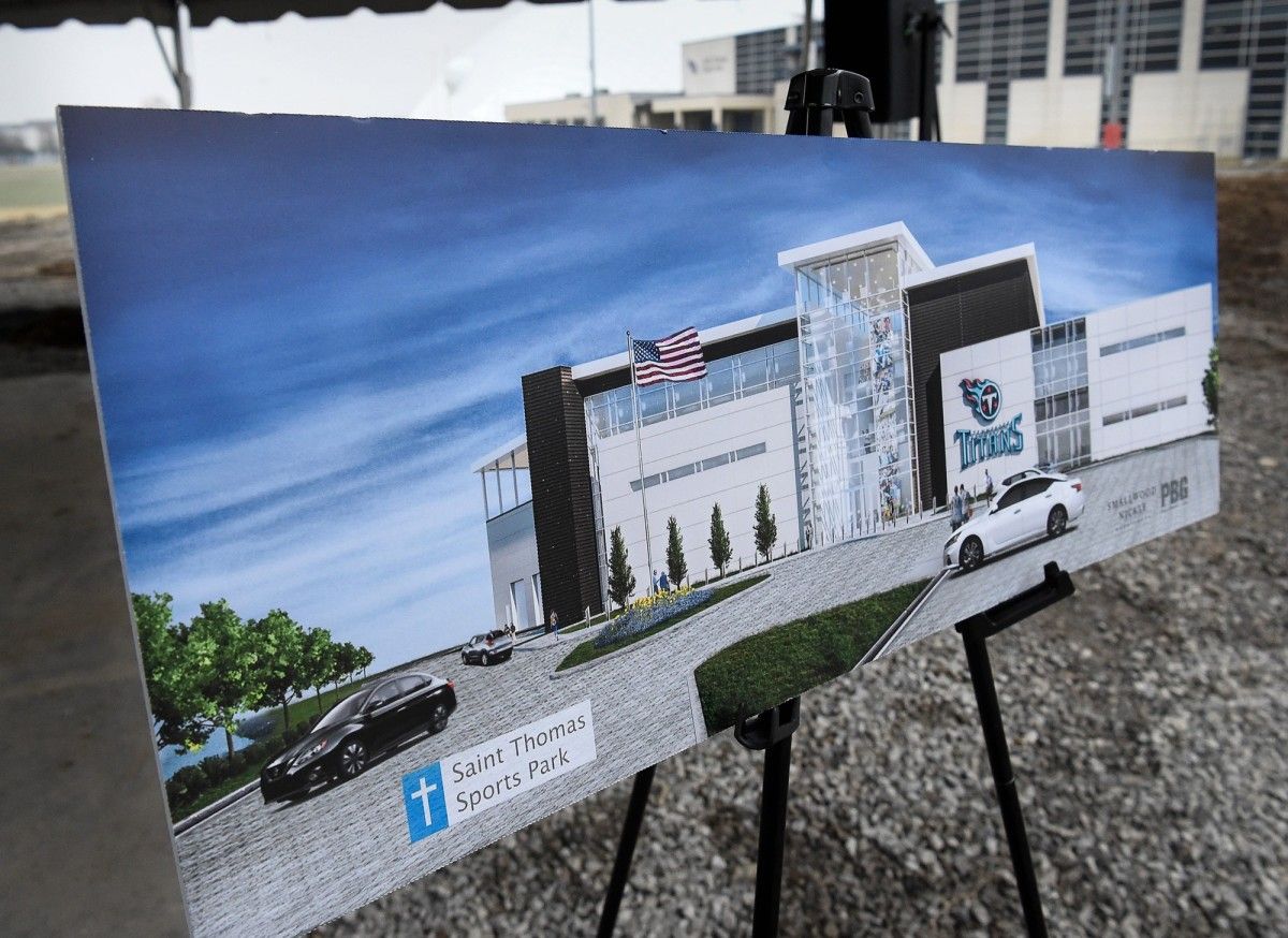 Rendering of the new front of St. Thomas Sports Park.